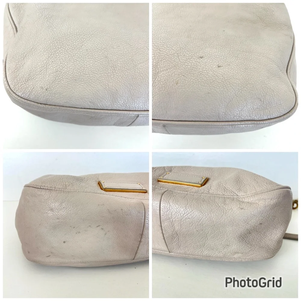 MARC by MARC JACOBS Oat Cream Pebbled Leather Crossbody Shoulder Tote Hobo Bag
